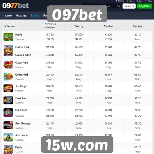 Comparativo entre jogos disponíveis no 097bet